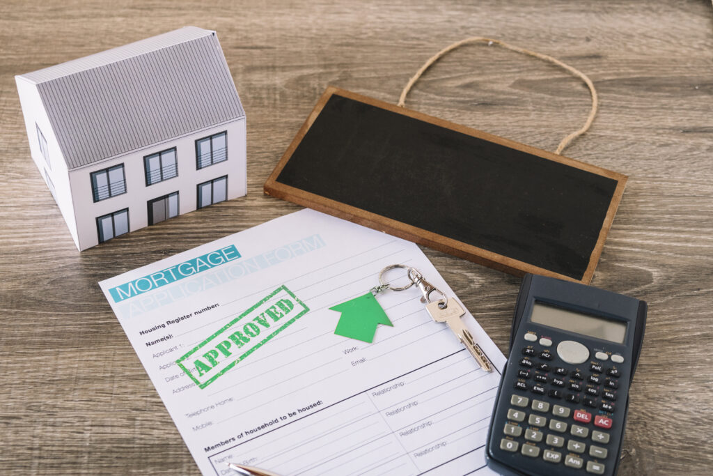 Mortgage approval process showing sanctioned loan documentation and real estate financing approval