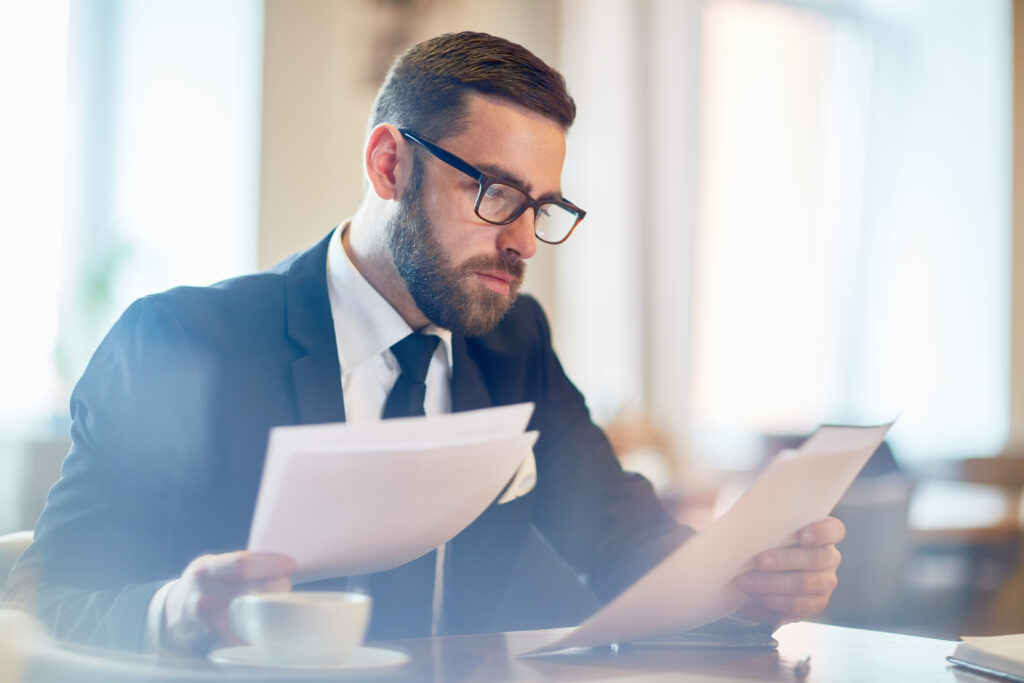 Financial document review process for property investment assessment and credit evaluation