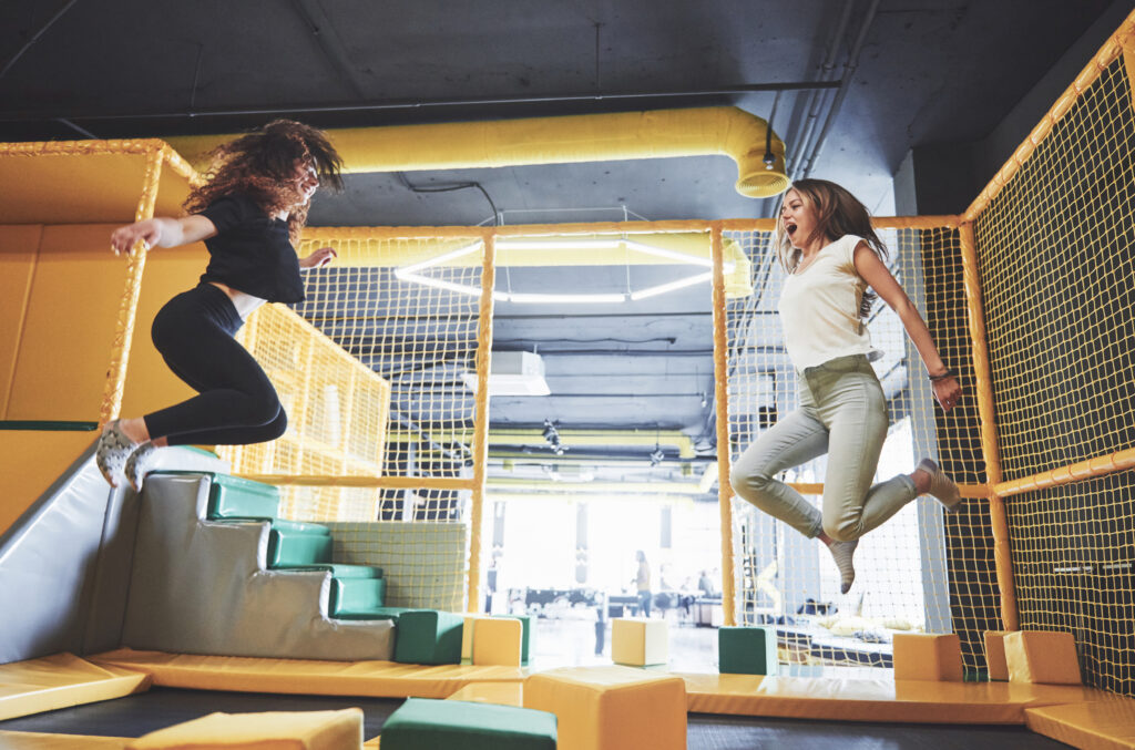 Indoor residential play area within gated community recreational infrastructure