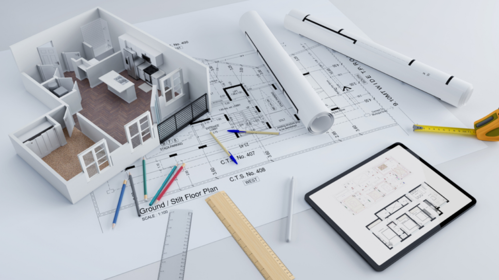 3bhk apartment layout drawings