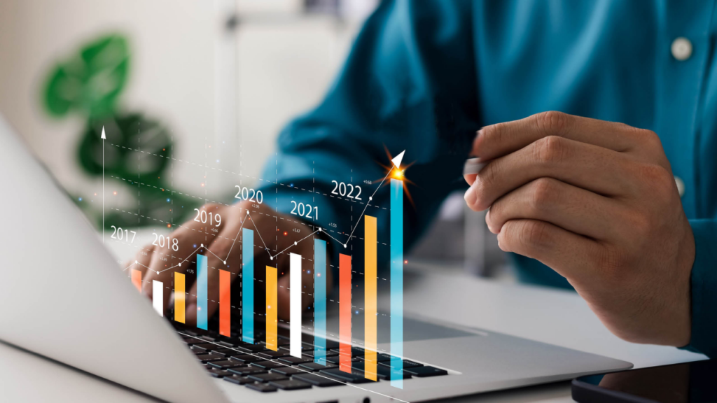 Real estate investment growth concept highlighting ROI and market performance trends