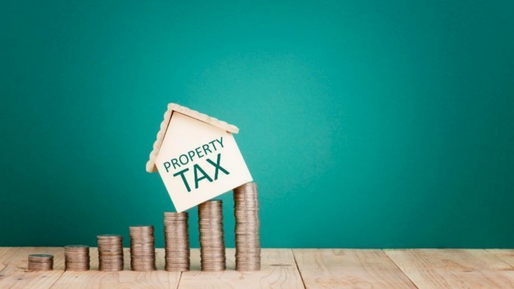 Infographic explaining the Telangana property tax calculation formula.