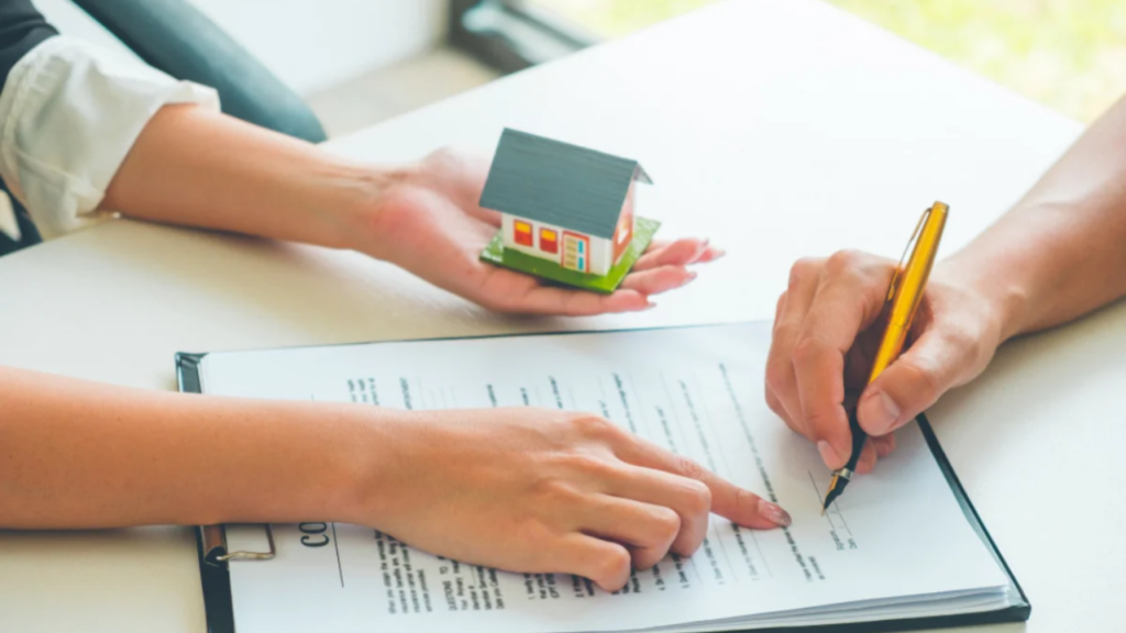 Real estate closing process with contract signing and documentation verification workflow