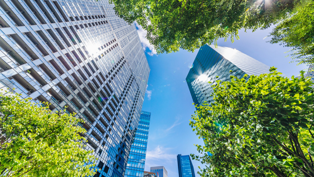 High-rise glass facade residential towers representing premium urban real estate development