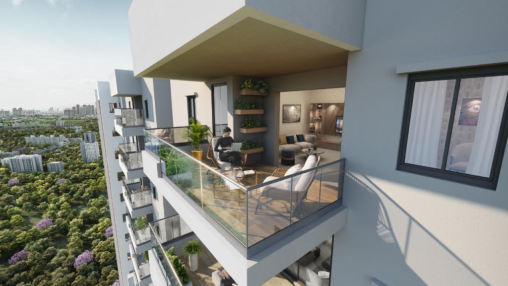 Visual showing the size difference between a studio RK and a multi-room BHK.