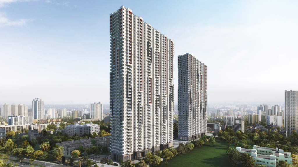 ASBL-style gated community with high-rise towers and landscaped residential infrastructure