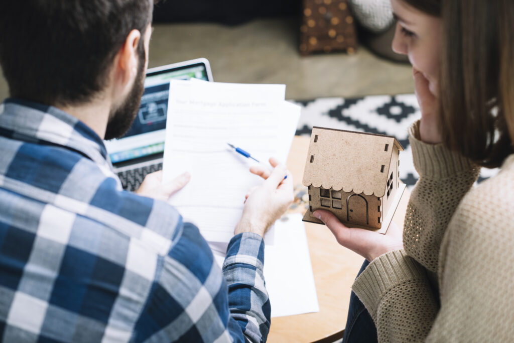Mortgage application review process showing property financing documentation and loan evaluation workflow